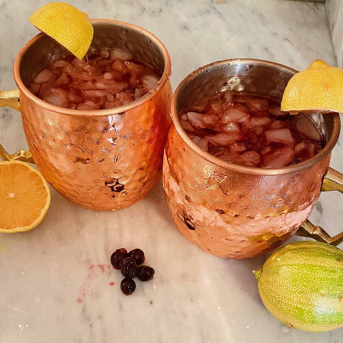 Wild Huckleberry + Pink Lemon Smash Cocktail