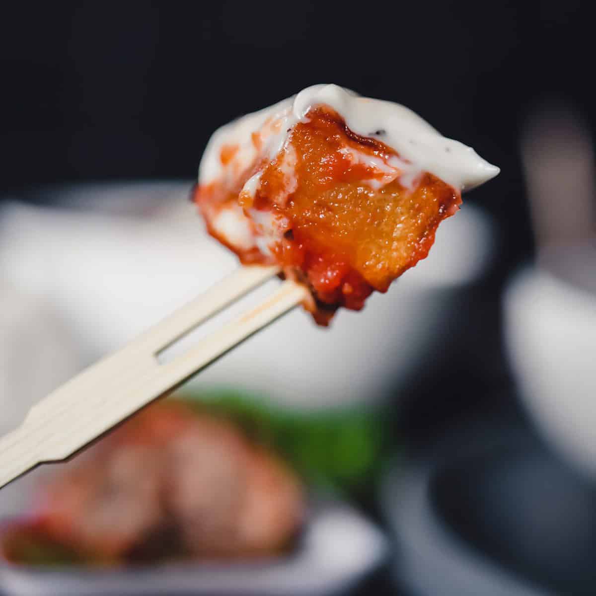 Spanish Meatballs + Patatas Bravas with Tomato Sauce {Tapas} • What's