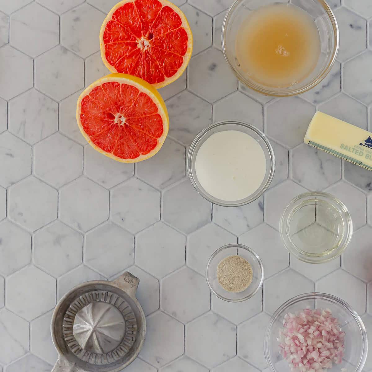 Pan Seared Scallops with Grapefruit Browned Butter Sauce • What's On