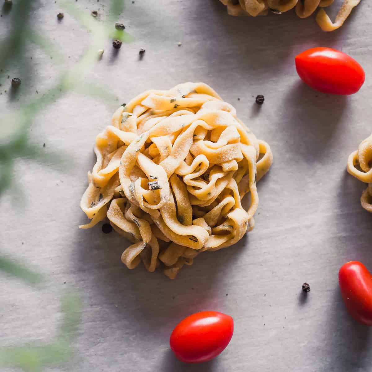 Homemade Pasta with Rosemary and Tomato