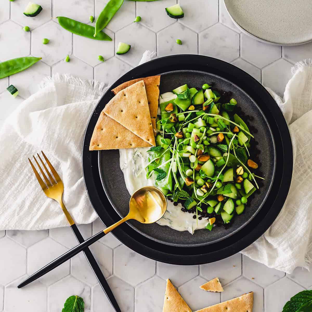 Healthy Spring Pea Salad with Lentils