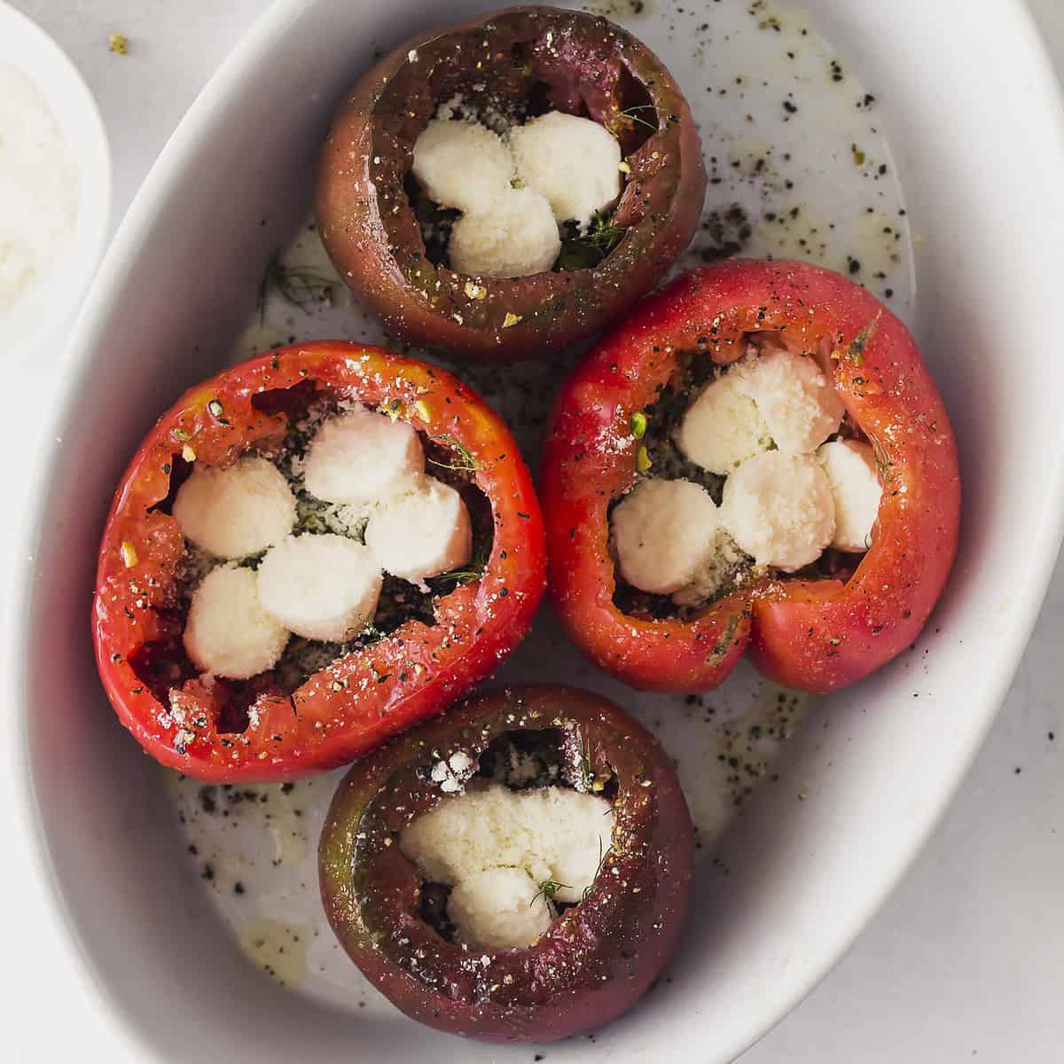 cheese stuffed tomatoes unbaked