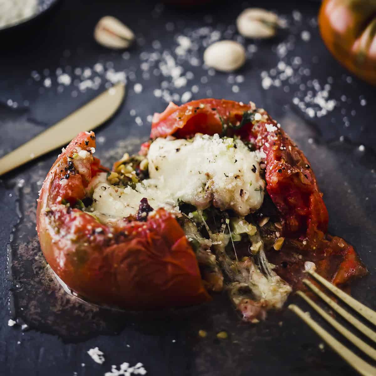 Cheese Stuffed Tomatoes with Pistachios